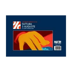 Blocco fattura 3 aliquote 33x3 autoricalcante triplice copia