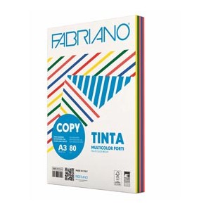 Fabriano Copy Tinta Multicolor carta A4 80gr Colori Forti 210x297mm  Risma 250 fg